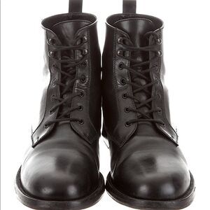 Saint Laurent Black Lace Up Ankle Booties